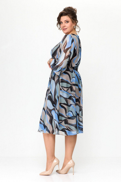 Платье с резинкой по талии и сборками, полуприлегающего силуэта Le Collect 438-г - фото 9