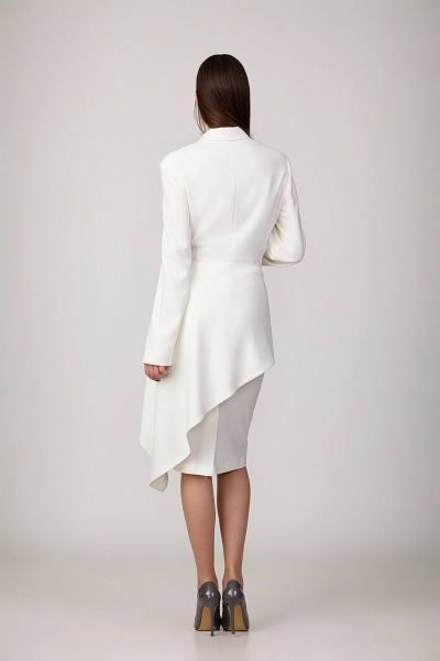 Жакет и юбка со асимметричной баской из костюмной ткани Rosheli 884 - фото 2