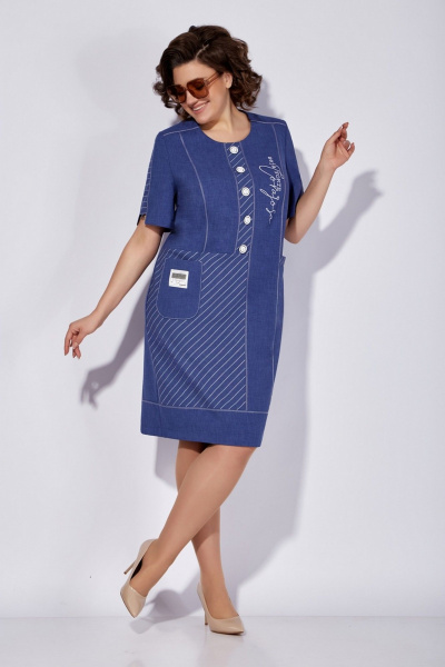 Платье Tellura-L 1735 синий - фото 6