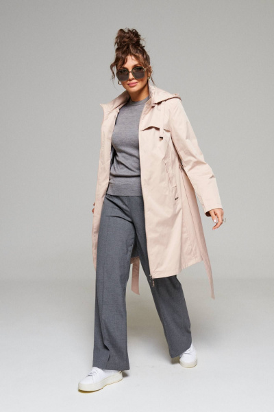 Плащ Beautiful&Free 6166 бежевый - фото 5