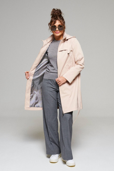 Плащ Beautiful&Free 6166 бежевый - фото 4