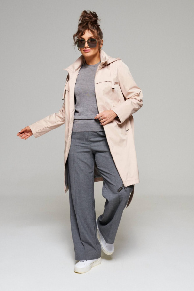 Плащ Beautiful&Free 6166 бежевый - фото 3