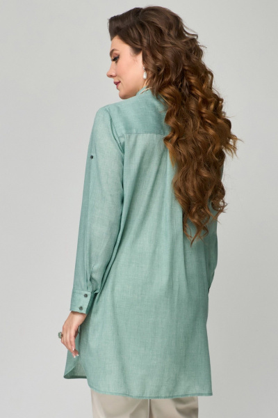 Туника хлопковая прямого силуэта для повседневных образов Fita 20422 мятно-зеленый - фото 9