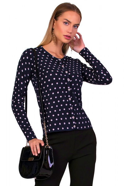 Кофта из трикотажа, стильная и комфортная F de F 3290 синий - фото 1