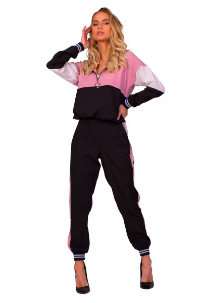 Костюм из текстиля, стильный и универсальный комплект F de F 3375 черный, белый, розовый - фото 4