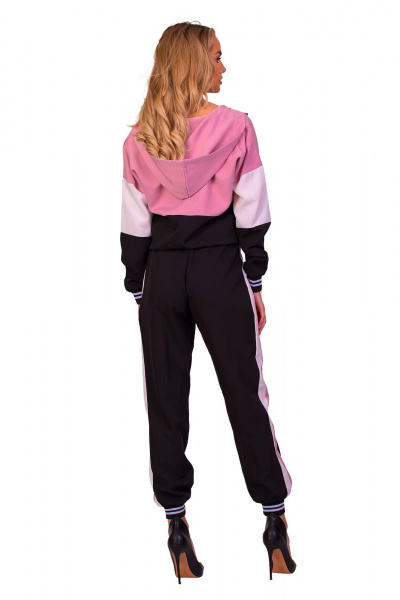 Костюм из текстиля, стильный и универсальный комплект F de F 3375 черный, белый, розовый - фото 2