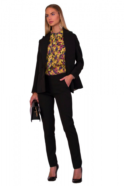 Блузка из трикотажа милано с ярким дизайном F de F 3469 зеленый,желтый - фото 4