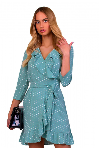 Платье из текстиля с элегантным дизайном F de F 3522 мятный - фото 1