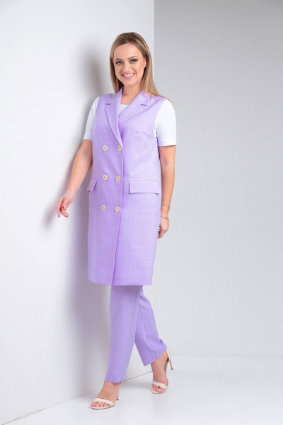 Брюки, жилет, майка TVIN 7646Л лаванда - фото 2