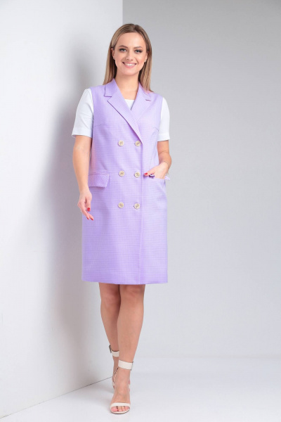 Брюки, жилет, майка TVIN 7646Л лаванда - фото 7