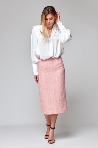 Розовая юбка миди с высоким поясом и разрезом THE NAME 2280 розовый - фото 1