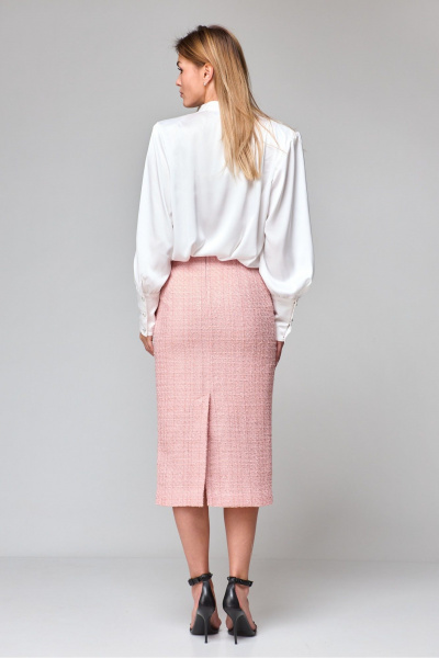 Розовая юбка миди с высоким поясом и разрезом THE NAME 2280 розовый - фото 5