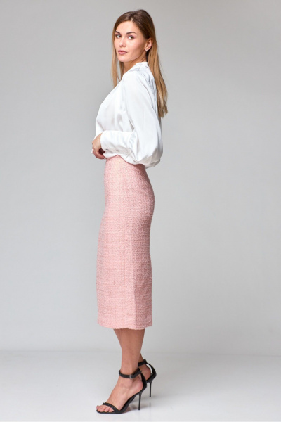 Розовая юбка миди с высоким поясом и разрезом THE NAME 2280 розовый - фото 3