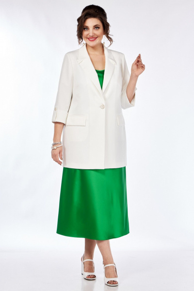 Костюм 2-ка: платье-комбинация и жакет с накладными карманами Matini 1.1758 зеленый - фото 15