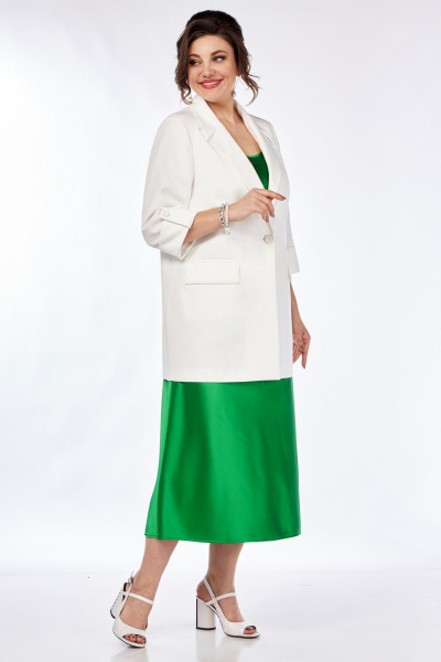 Костюм 2-ка: платье-комбинация и жакет с накладными карманами Matini 1.1758 зеленый - фото 14