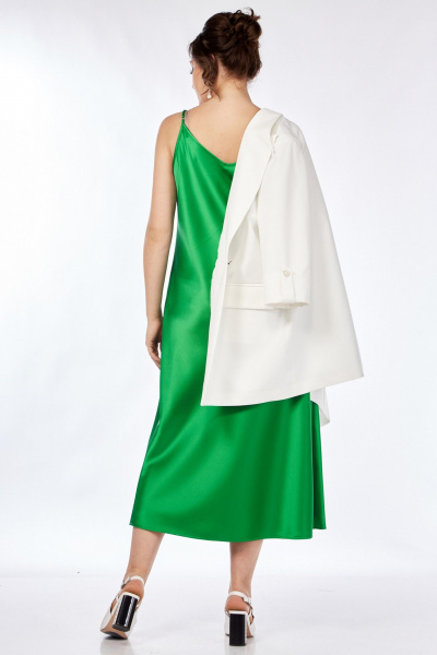 Костюм 2-ка: платье-комбинация и жакет с накладными карманами Matini 1.1758 зеленый - фото 9