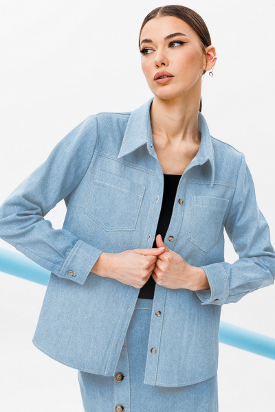 Блуза Butеr 2757 голубой - фото 8