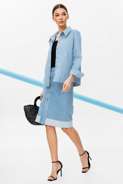 Блуза Butеr 2757 голубой - фото 6