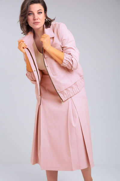 На каждый день жакет с карманами и юбка с складками VIA-Mod 623 пудра - фото 4