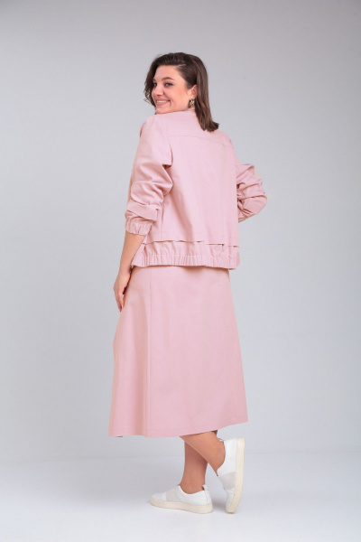 На каждый день жакет с карманами и юбка с складками VIA-Mod 623 пудра - фото 3