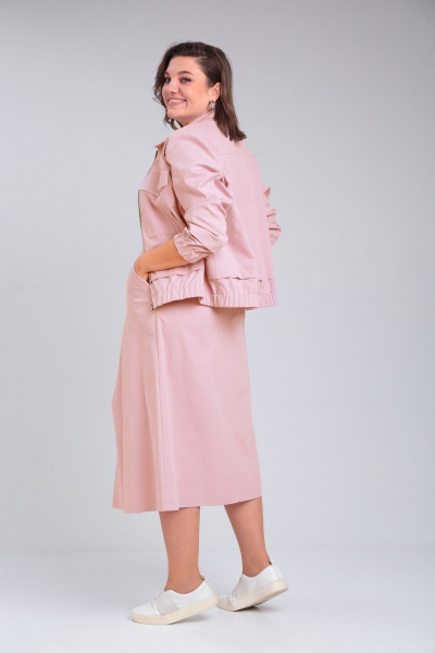 На каждый день жакет с карманами и юбка с складками VIA-Mod 623 пудра - фото 2