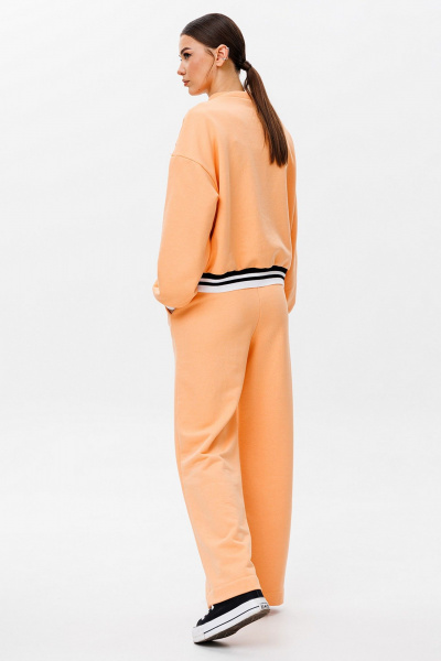 Спортивный костюм бомбер и брюки из трикотажного полотна Butеr 2794 персик - фото 2