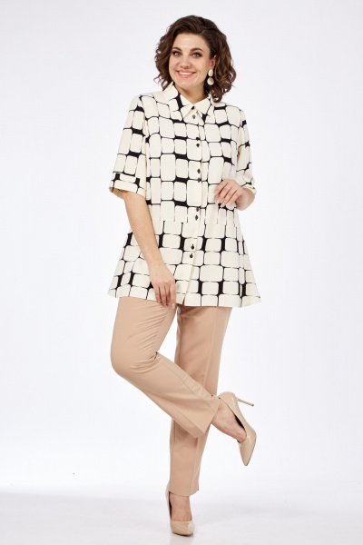 Блуза Элль-стиль 2279а беж/геометрия - фото 7