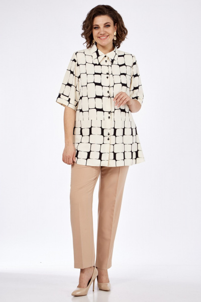 Блуза Элль-стиль 2279а беж/геометрия - фото 3