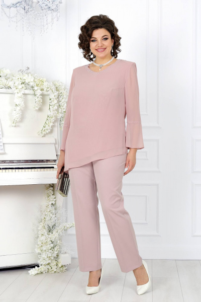 Блуза, брюки Ninele 2273 пудра - фото 1