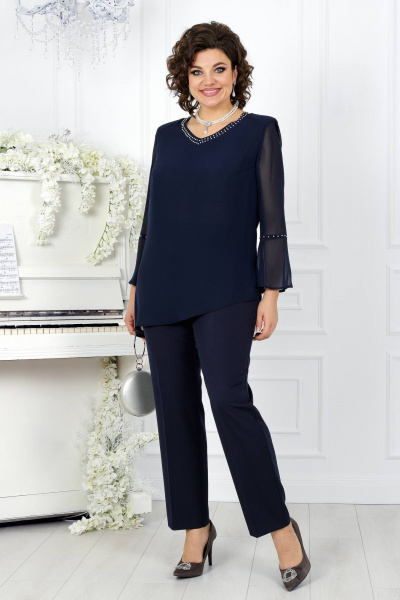 Блуза, брюки Ninele 2273 синий - фото 4