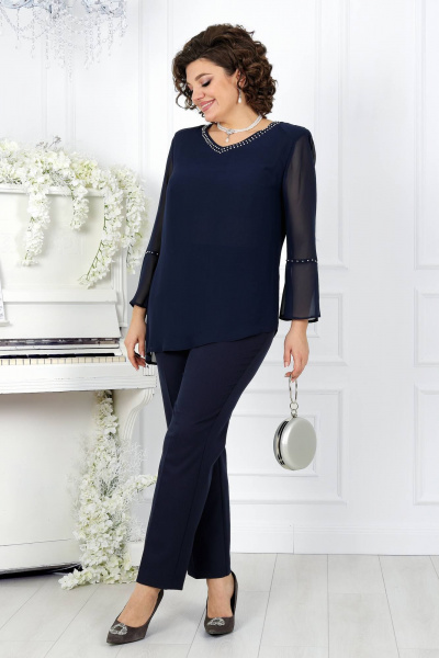 Блуза, брюки Ninele 2273 синий - фото 3