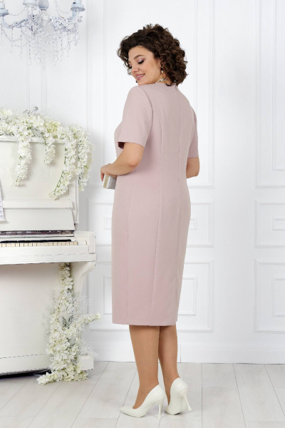 Нарядный кружевной комплек с платьем и кардиганом Ninele 5907 пудра - фото 9