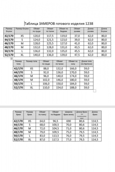 Брюки, рубашка, топ RINKA 1238/1 - фото 3