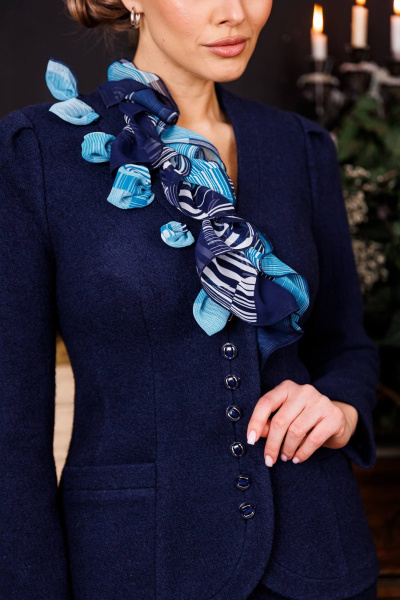 Жакет, юбка Мода Юрс 2825 синий - фото 4