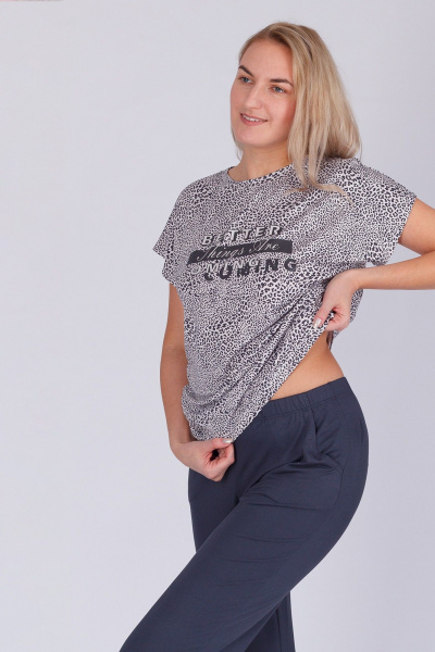 Блуза, брюки Belarusachka С4109В/1 графит/барс - фото 2