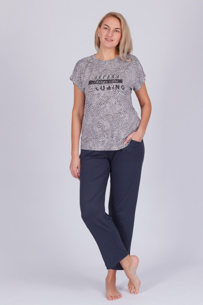 Блуза, брюки Belarusachka С4109В/1 графит/барс - фото 1