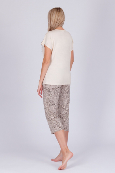 Круглогодичные капри и майка из вискозы и трикотажа Belarusachka РС4383В оникс/лео - фото 4