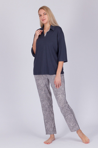 Блуза и брюки из вискозы и трикотажа для круглый год Belarusachka РС5744 барс / графит - фото 5