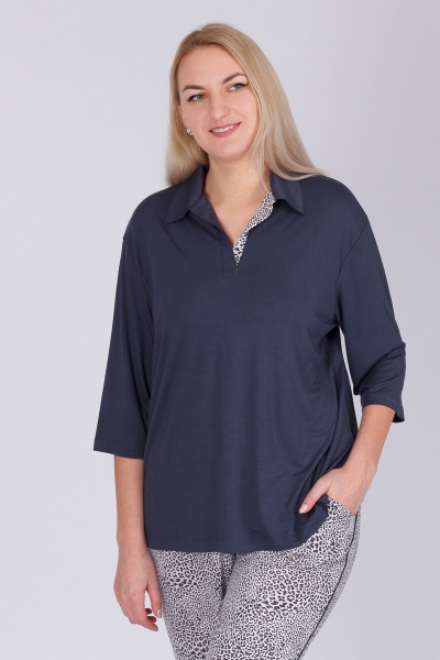 Блуза и брюки из вискозы и трикотажа для круглый год Belarusachka РС5744 барс / графит - фото 2