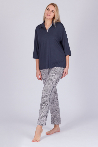 Блуза и брюки из вискозы и трикотажа для круглый год Belarusachka РС5744 барс / графит - фото 1