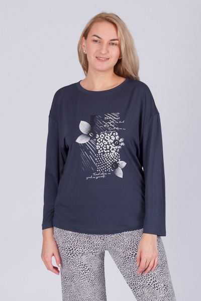 Брюки и джемпер из вискозы и трикотажа для круглый год Belarusachka РС5745 графит/барс - фото 2