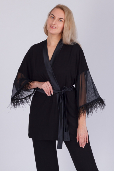 Брюки и туника из вискозы и трикотажа для круглый год Belarusachka СД4269/2 черный - фото 3