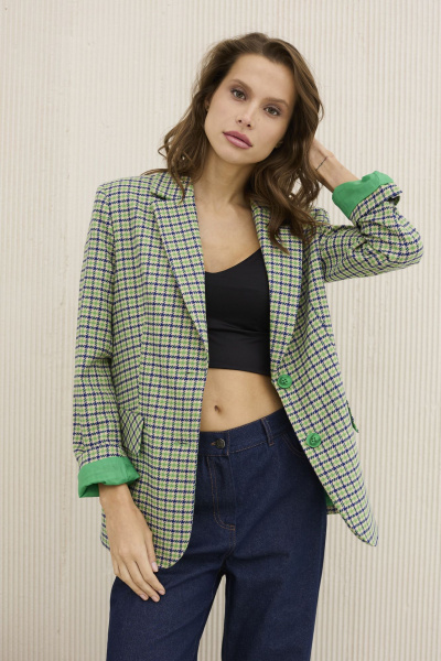 Жакет DAVA 3131 зеленый_синий - фото 6