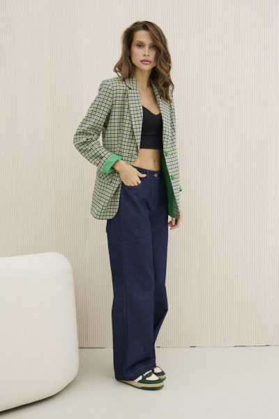 Жакет DAVA 3131 зеленый_синий - фото 5