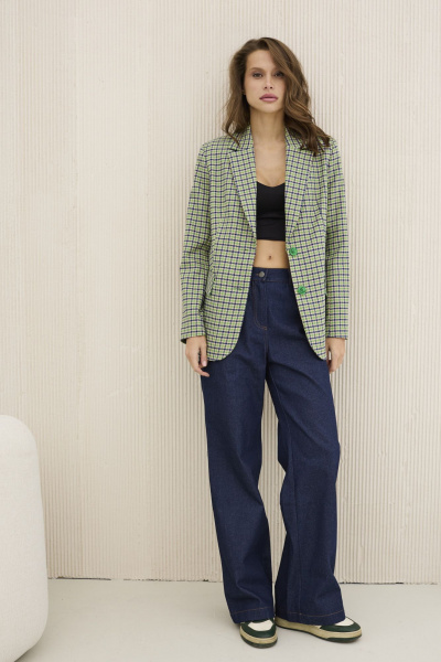 Жакет DAVA 3131 зеленый_синий - фото 2