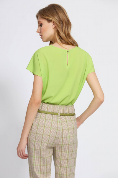 Демисезонные бежевые брюки со стрелками и тканевым поясом Bazalini 4812 - фото 4