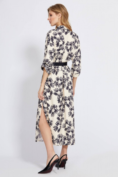 Платье-рубашка свободное с цветочным принтом и разрезами Bazalini 4880 - фото 2