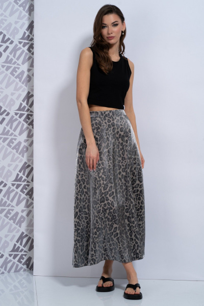 Длинная юбка из атласа с потайной молнией и элегантным силуэтом Kivviwear 4163.02 - фото 12