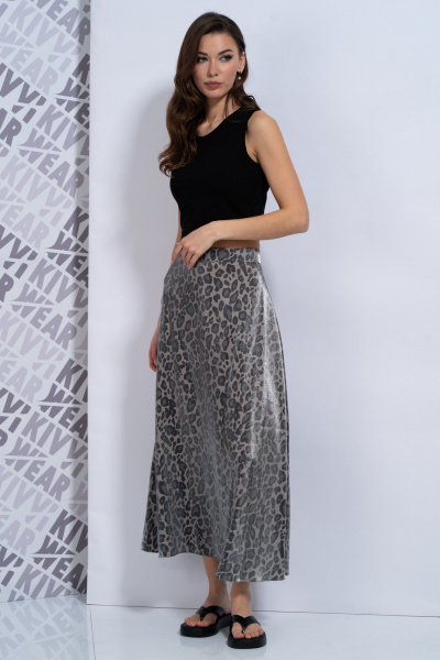 Длинная юбка из атласа с потайной молнией и элегантным силуэтом Kivviwear 4163.02 - фото 11