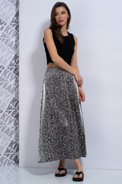 Длинная юбка из атласа с потайной молнией и элегантным силуэтом Kivviwear 4163.02 - фото 4
